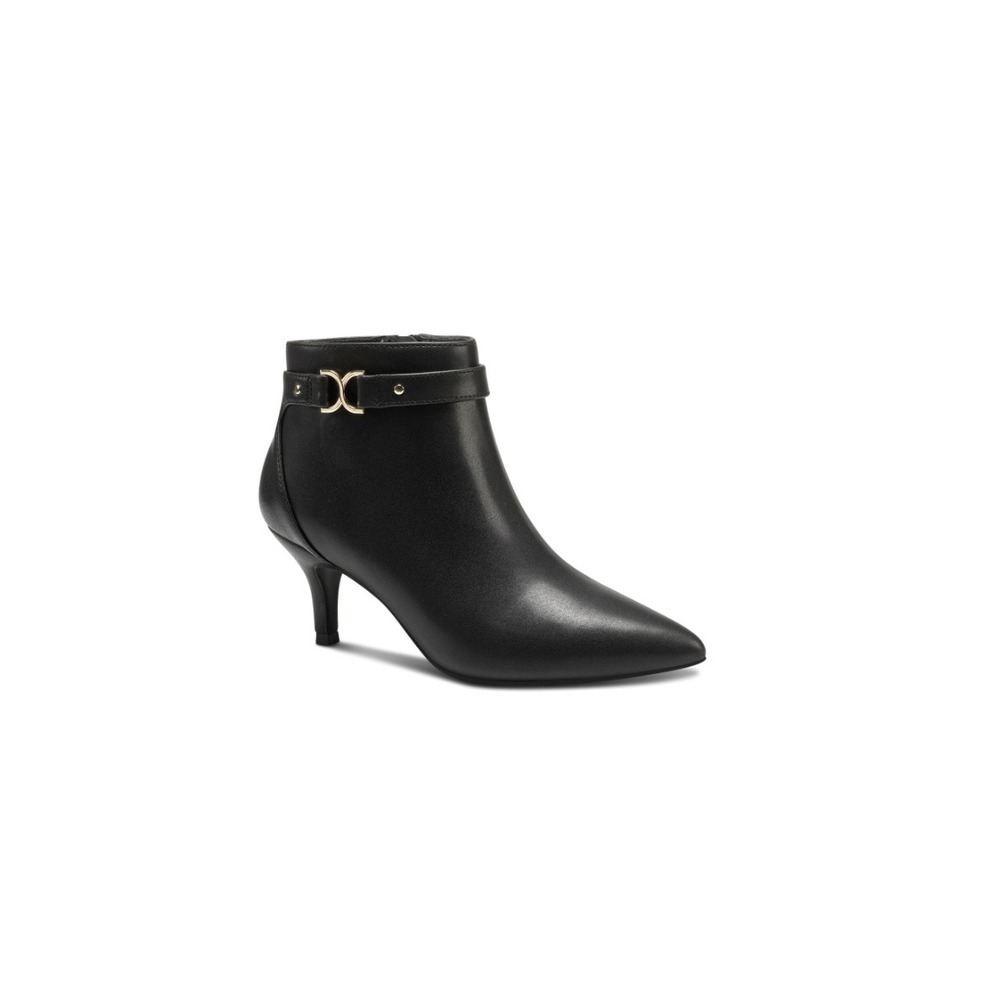 Charter Club Ulyssa Black Pointed Toe Kitten Heel Ankle Boots 8.5M